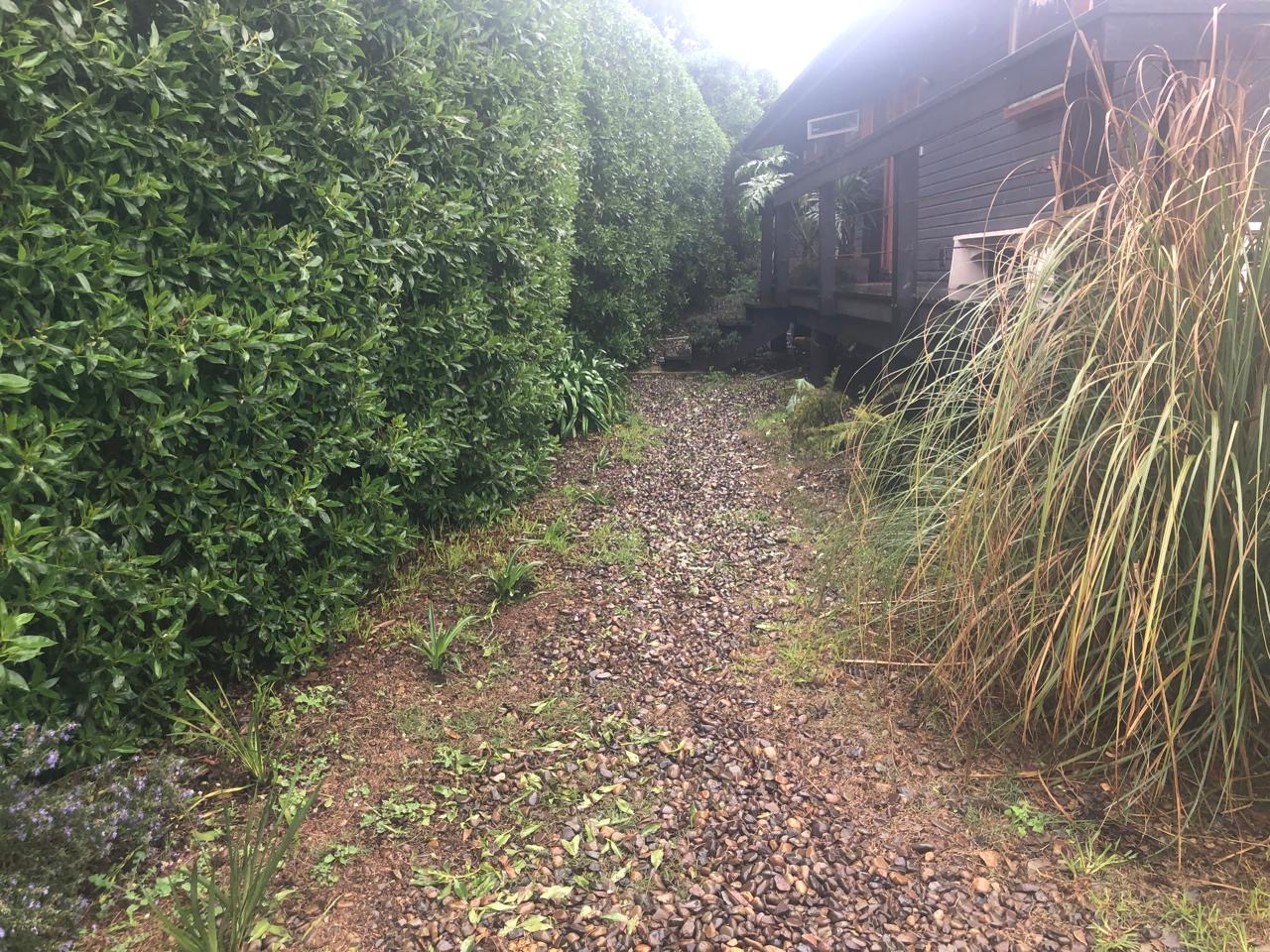 Sendero exterior antes de la renovación